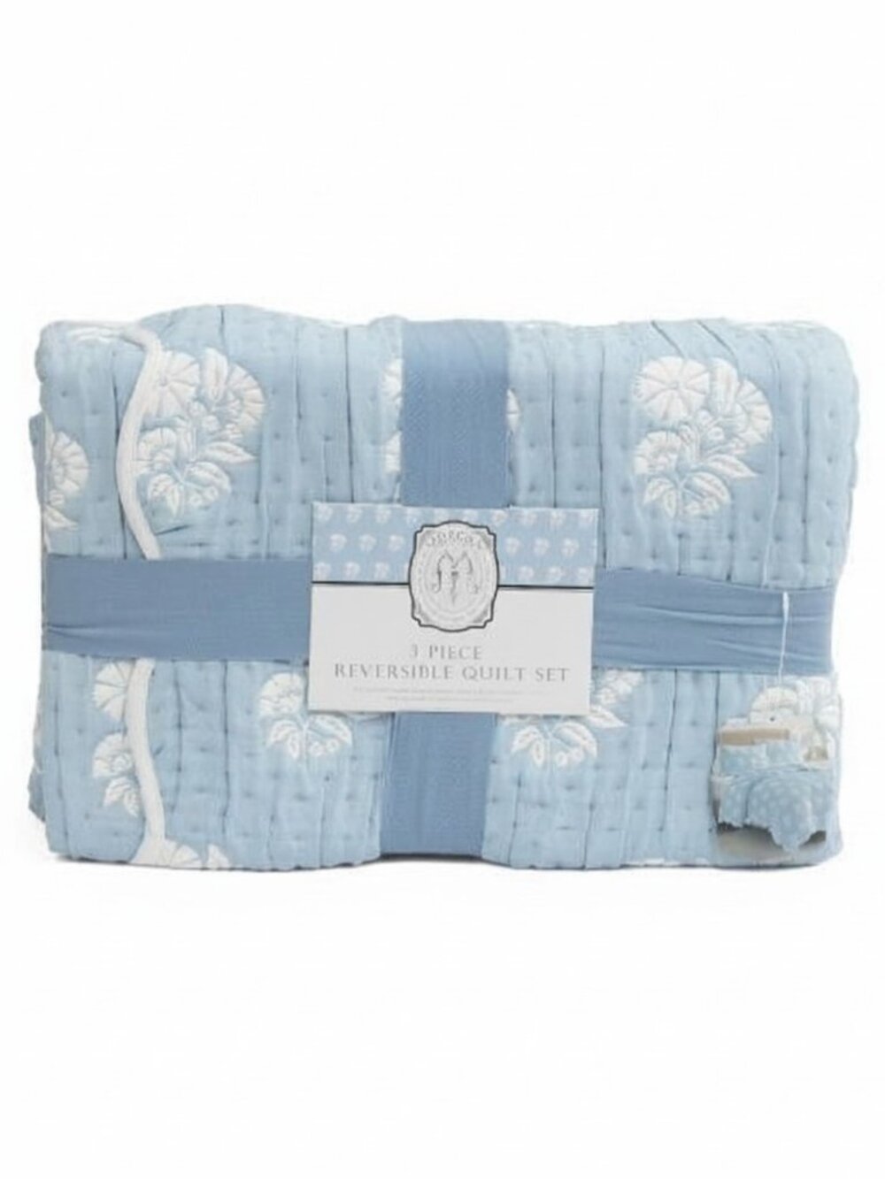ENVOGUE Floral Scalloped Reversible Quilt Set